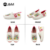 Joy&mario Women’s Slip-on Twill Printed Platform Loafers Shoes-66156W
