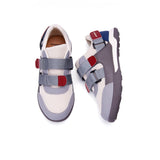 Load image into Gallery viewer, JOY&amp;MARIO Women’s Velcro Action Leather and Mesh Loafers in Grey-87651W