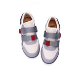 Load image into Gallery viewer, JOY&amp;MARIO Women’s Velcro Action Leather and Mesh Loafers in Grey-87651W