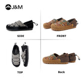 Joy&mario Women’s Slip-on Leather and Weave Loafers Sheos-77383W