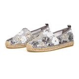 Handmade Women’s Slip-On Espadrille Sequins Mesh Loafers in Champagne-05721W