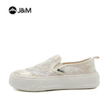Joy&mario Women’s Slip-on Mesh Platform Loafers Shoes-88150W