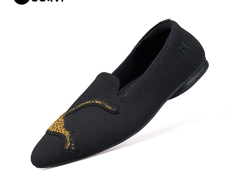 Joy&mario Women’s Slip-On Weave Flats Shoes -79153W