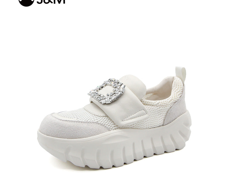 Joy&mario Women’s Slip-on  Mesh Platform Walking Shoes-22335W
