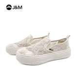 Joy&mario Women’s Slip-on Mesh Platform Loafers Shoes-88150W