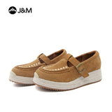 Joy&mario Handmade Women’s Slip-On Espadrille Sheepskin Wedges Shoes -86327W