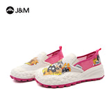 Joy&mario Women’s Slip-on Twill Printed Platform Loafers Shoes-66369W