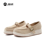 Joy&mario Handmade Women’s Slip-On Espadrille Sheepskin Wedges Shoes -86327W
