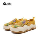 Joy&mario Women’s Slip-on Printed Mesh Platform Loafers Shoes-87936W