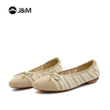 Joy&mario Women’s Slip-On Weave Flats Shoes -79236W