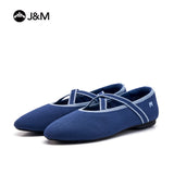 Joy&mario Women’s Slip-On Weave Flats Shoes -79258W