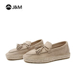 Joy&mario Handmade Couple’s Slip-On Espadrille Sheepskin Flats Shoes -05915W/M