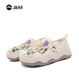 Joy&mario Women’s Slip-on Printed Mesh Platform Loafers Shoes-87936W