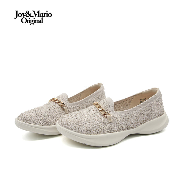 Joy&mario Women’s Slip-On Weave Flats Shoes -79277W