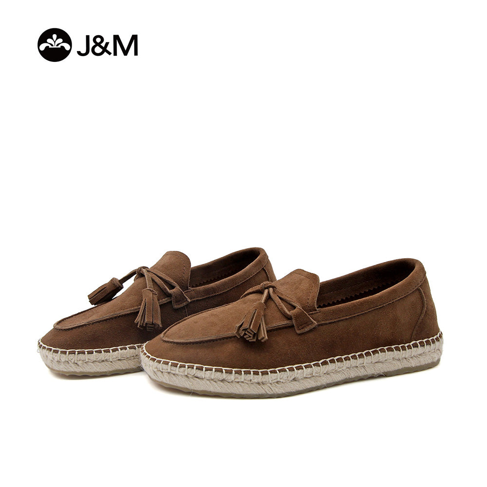 Joy&mario Handmade Couple’s Slip-On Espadrille Sheepskin Flats Shoes -05915W/M