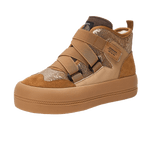 Load image into Gallery viewer, JOY&amp;MARIO Women&#39;s Sequins and Action Leather Lace-up Snow Boots in Camel-65709W