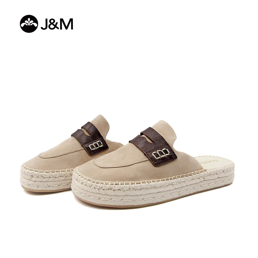 Joy&mario Handmade Women’s Slip-On Espadrille Sheepskin Slippers Shoes -05916W