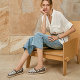 Joy&mario Handmade Women’s Slip-On Canvas Espadrille Shoes-6A5939W