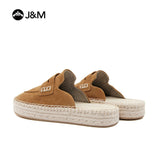 Joy&mario Handmade Women’s Slip-On Espadrille Sheepskin Slippers Shoes -05916W