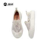 Joy&mario Women’s Slip-on Mesh Platform Loafers Shoes-88150W