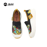 Joy&mario Women’s Slip-on Twill Printed Platform Loafers Shoes-66156W
