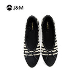 Joy&mario Women’s Slip-On Weave Flats Shoes -79236W