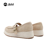 Joy&mario Handmade Women’s Slip-On Espadrille Sheepskin Wedges Shoes -86327W