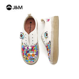 Joy&mario Women’s Slip-on Twill Printed  Loafers Shoes-83667W