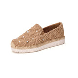 Handmade Women’s Slip-On Espadrille Fabric Loafers Platform-52131W