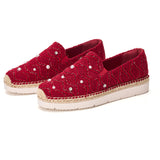 Handmade Women’s Slip-On Espadrille Fabric Loafers Platform-52131W