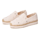 Handmade Women’s Slip-On Espadrille Fabric Loafers Platform-52131W