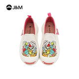 Joy&mario Women’s Slip-on Twill Printed Platform Loafers Shoes-66156W