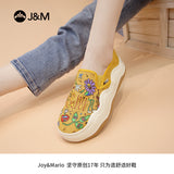 Joy&mario Women’s Slip-on Printed Mesh Platform Loafers Shoes-87936W