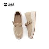 Joy&mario Handmade Women’s Slip-On Espadrille Sheepskin Wedges Shoes -86327W