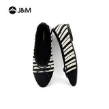 Joy&mario Women’s Slip-On Weave Flats Shoes -79236W
