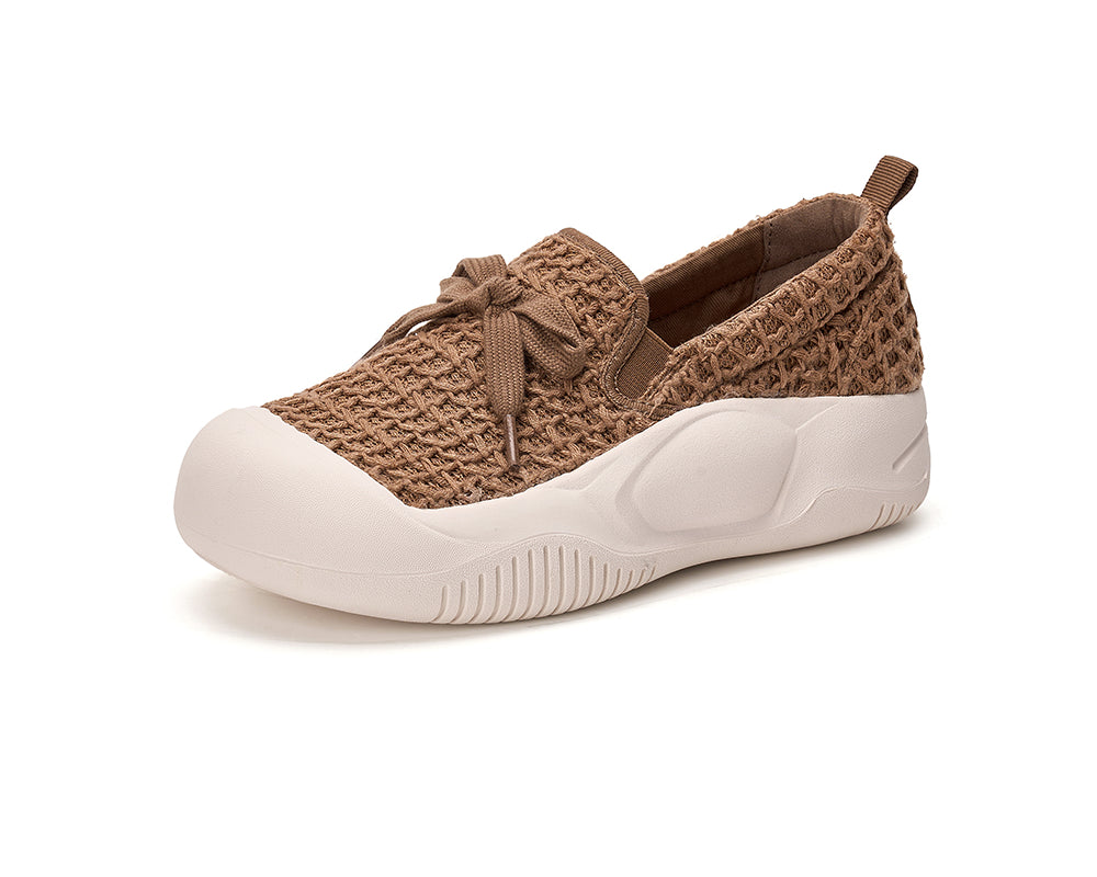 Joy&mario Women’s Slip-On Mesh Loafers Shoes in Camel-65758W