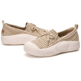 JOY&MARIO Women’s Slip-On Mesh Loafers in Apricot-65758W