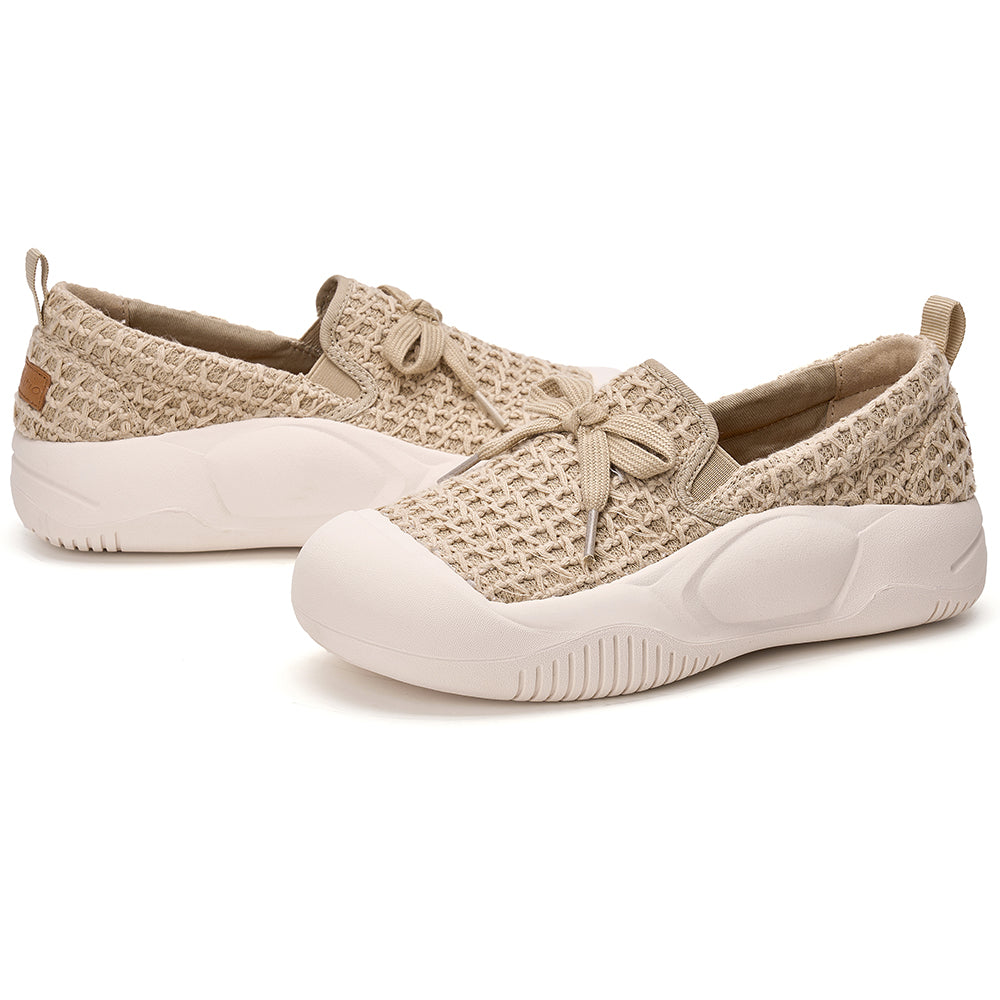 JOY&MARIO Women’s Slip-On Mesh Loafers in Apricot-65758W