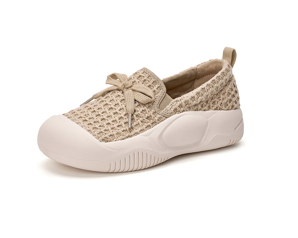 Joy&mario Women’s Slip-On Mesh Loafers Shoes in Apricot-65758W