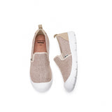 Load image into Gallery viewer, JOY&amp;MARIO Women’s Slip-On Fabric Loafers in Apricot-65762W