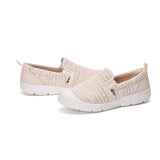 Load image into Gallery viewer, JOY&amp;MARIO Women’s Slip-On Mesh Loafers in Apricot-65763W