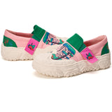 Load image into Gallery viewer, JOY&amp;MARIO Women’s Slip-on Twill Loafers in Pink-65772W