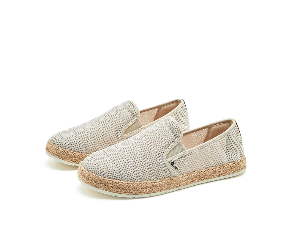 Handmade Men's Mesh Espadrilles Flats in Ivory-72285M