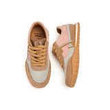 Load image into Gallery viewer, JOY&amp;MARIO Women’s Lace-up Slip-on Cow Suede and Twill sneaker in Misty Pink-73120W