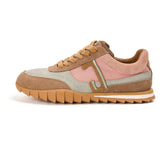 Load image into Gallery viewer, JOY&amp;MARIO Women’s Lace-up Slip-on Cow Suede and Twill sneaker in Misty Pink-73120W