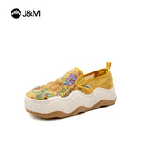 Joy&mario Women’s Slip-on Printed Mesh Platform Loafers Shoes-87936W