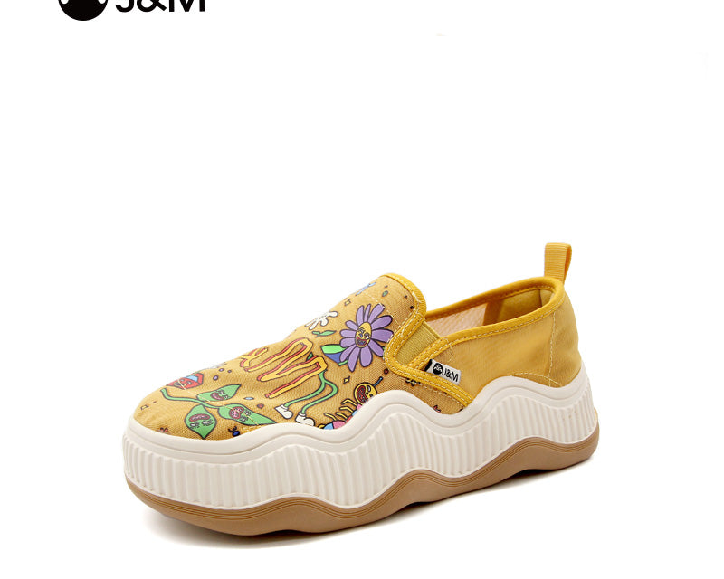 Joy&mario Women’s Slip-on Printed Mesh Platform Loafers Shoes-87936W