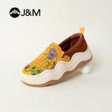 Joy&mario Women’s Slip-on Printed Mesh Platform Loafers Shoes-87978W