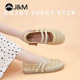 Joy&mario Women’s Slip-on Woven Mesh Loafers Shoes-66187W