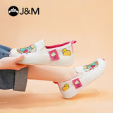 Joy&mario Women’s Slip-on Twill Printed Platform Loafers Shoes-66156W